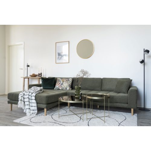 Venezia dohányzóasztal, üveg, sárgaréz színű acél 48x48cm