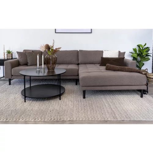 Dohányzóasztal, fekete, fekete keret, 80 x 80 x 45 cm