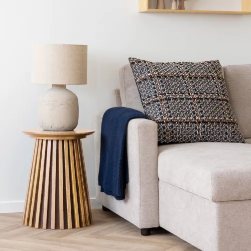 Osaka lerakóasztal, tölgyfurnér, natúr ø40x50cm