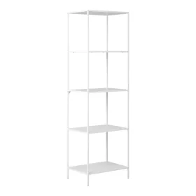 Könyvespolc, 5 szintes, fehér keret, 36 x 51 x 170 cm