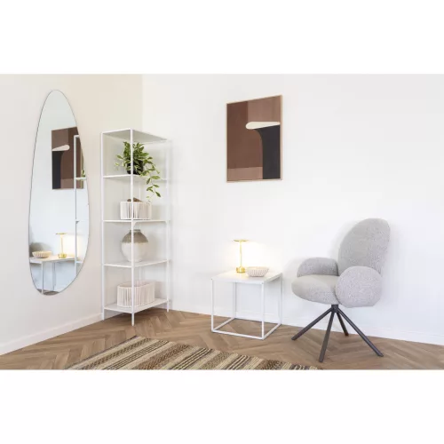 Könyvespolc, 5 szintes, fehér keret, 36 x 51 x 170 cm