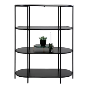 Könyvespolc,ovális polc,fekete 85x36x111cm