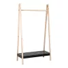 Torino ruhatartó állvány, MDF,natúr/fekete 94,5x39x170cm