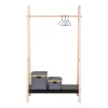 Torino ruhatartó állvány, MDF,natúr/fekete 94,5x39x170cm