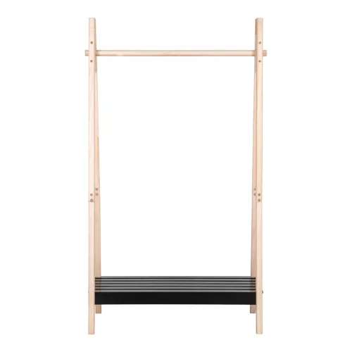 Torino ruhatartó állvány, MDF,natúr/fekete 94,5x39x170cm