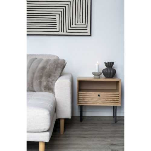 Galena párna, műszőrme, 45x45 cm, Szürke