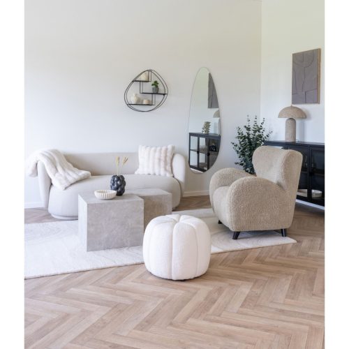 Galena Párna, műszőrme, 45x45 cm, Fehér