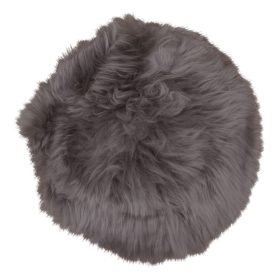 Lambskin báránybőr ülőpárna, Barna, Ø35 cm