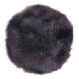 Lambskin báránybőr ülőpárna, Szürke, Ø35 cm
