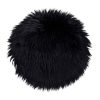 Báránybőr, műbőr, ülőpárna Ø35 cm, Fekete Színű