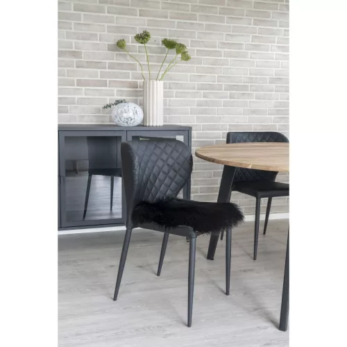 Báránybőr, műbőr, ülőpárna 40x40 cm, Fekete