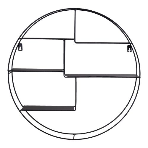 Genk fali polc, acél, fekete ø47x10cm