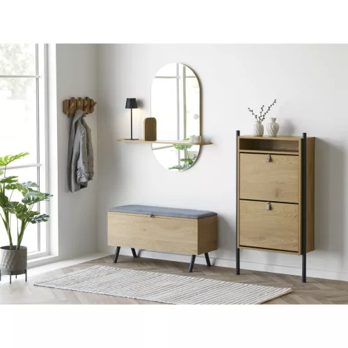 Fali ruhafogas, tölgy, 3x40x18cm