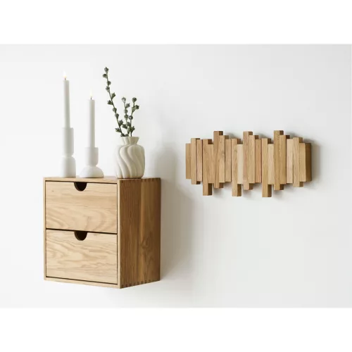 Fali ruhafogas, tölgy, 3x40x18cm