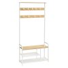 VASAGLE HSR409W09 Kabáttartó 9 akasztóval Cipőpad Polc 30 x 85 x 180,5 cm Előszobába