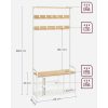 VASAGLE HSR409W09 Kabáttartó 9 akasztóval Cipőpad Polc 30 x 85 x 180,5 cm Előszobába
