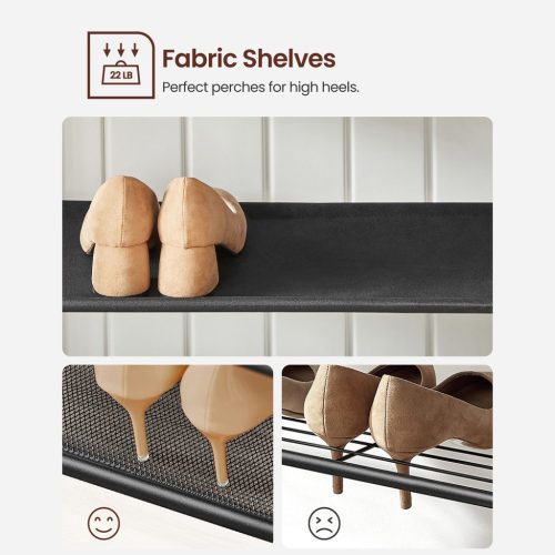 VASAGLE HSR411B01 Ruhatartó Állvány Kabáttartó 9 Levehető Akasztóval Pad Ipari