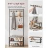 VASAGLE Kabátakasztó, Kabátállvány cipőtároló padlóval, Folyosófa cipőtartóval, 3 az
