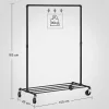 SONGMICS Nehéz Teherbírású Fém Ruhaszárító Kocsi, 90 kg Terhelhetőség, Ipari Design,
