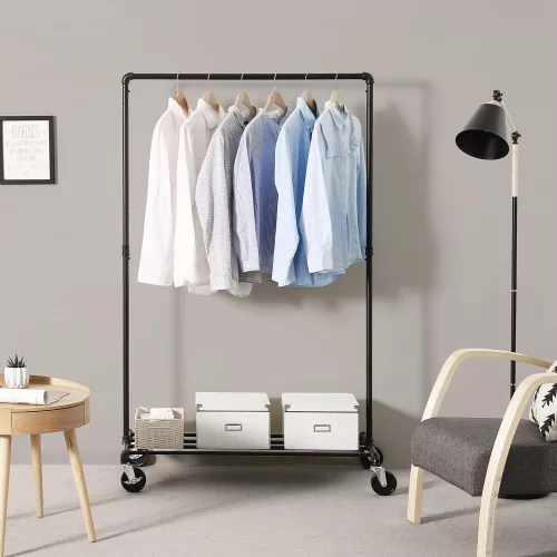 SONGMICS Nehéz Teherbírású Fém Ruhaszárító Kocsi, 90 kg Terhelhetőség, Ipari Design,