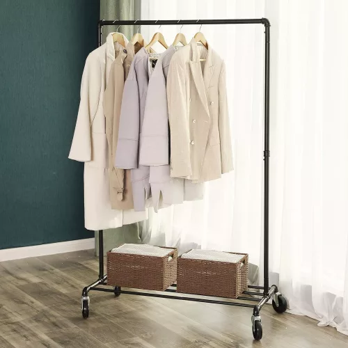 SONGMICS Nehéz Teherbírású Fém Ruhaszárító Kocsi, 90 kg Terhelhetőség, Ipari Design,