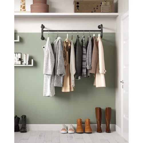 SONGMICS Falra szerelhető ruhafogas, ipari csőből készült ruhafogas, helytakarékos, 110 x 30 x