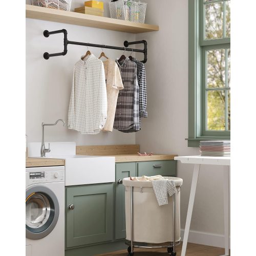 SONGMICS Falra szerelhető ruhafogas, ipari csőből készült ruhafogas, helytakarékos, 110 x 30 x