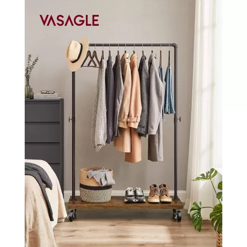 VASAGLE Ruhafogasállvány hálószobához, nehéz teherbírású ruhafogas, ipari csővel készült