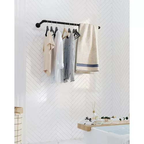 SONGMICS Falra szerelhető ruhafogasok, 2 darabos készlet, ipari csőből készült ruhafogasok