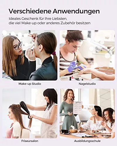 SONGMICS JHZ014B01 Nagy méretű görgős profi sminkes koffer üres sminkes táska 4 univerzális