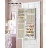 SONGMICS Ékszerszekrény Armoire, Zárható Fali Tároló Szervező Egység