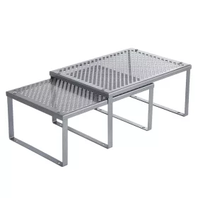 Konyhai rendszerező polc, 2 db, ezüst