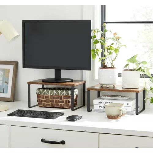 Konyhai rendszerező polc, 2 db, rusztikus barna