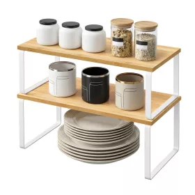 Bambusz konyhai rendszerező polc, 2 db széles kivitel