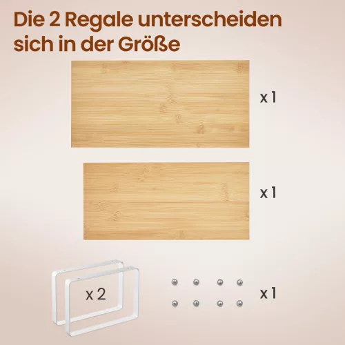 Bambusz konyhai rendszerező polc, 2 db széles kivitel