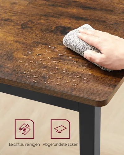 Étkezőasztal, 4 személyes, rusztikus barna, 70 x 110 x 77 cm