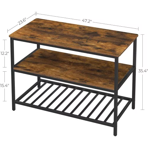 Konyhai polc, konyhasziget polcokkal, rusztikus barna 120x60x90cm