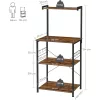 VASAGLE Konyhai Polc 3 Szintes Állvány 6 S-alakú Akasztóval Ipari Design Mikrohullámú Sütési