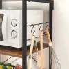 VASAGLE Konyhai Polc 3 Szintes Állvány 6 S-alakú Akasztóval Ipari Design Mikrohullámú Sütési