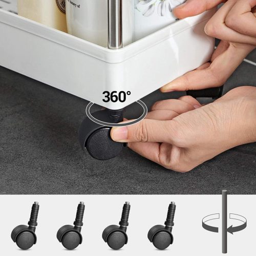 SONGMICS 3 szintes tárolókocsi, konyhai kocsi kerekeken, keskeny kocsi konyhába,