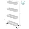SONGMICS 4 szintes tárolókocsi kerekekkel, műanyag tároló egység, helytakarékos