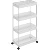 SONGMICS 4 szintes tároló kocsija, görgős szekér kerekekkel, helytakarékos konyhai