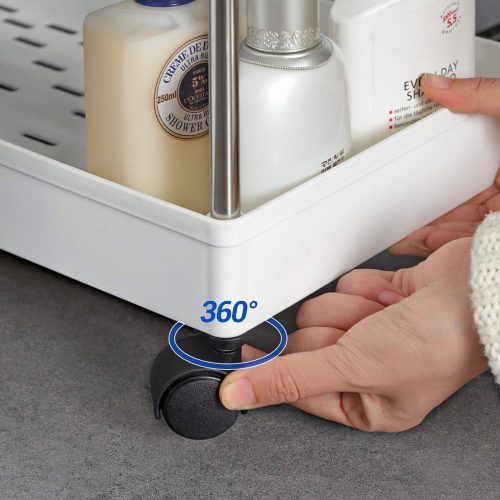 SONGMICS 4 szintes tároló kocsija, görgős szekér kerekekkel, helytakarékos konyhai