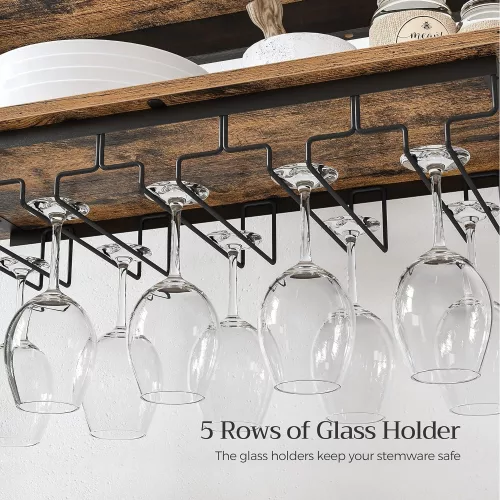 SONGMICS Borosállvány 24 borosüveg álló üvegtartóval a konyhába, bárba,