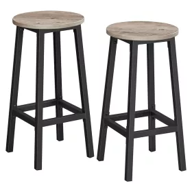   Bárszék 2 db, konyhai étkező szék, acélkeret, szürkésbarna