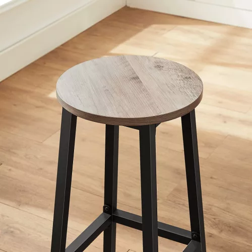 Bárszék 2 db, konyhai étkező szék, acélkeret, szürkésbarna