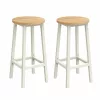 Bárszék 2 db, fém keret, lábtartóval, fehér tölgy