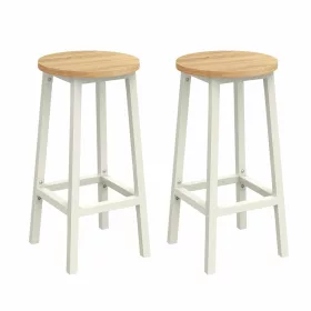 Bárszék 2 db, fém keret, lábtartóval, fehér tölgy