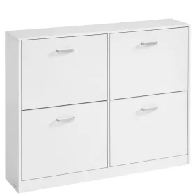   Cipősszekrény 4 lehajtható ajtóval, állítható, hófehér 82x24x106cm