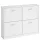 Cipősszekrény 4 lehajtható ajtóval, állítható, hófehér 82x24x106cm